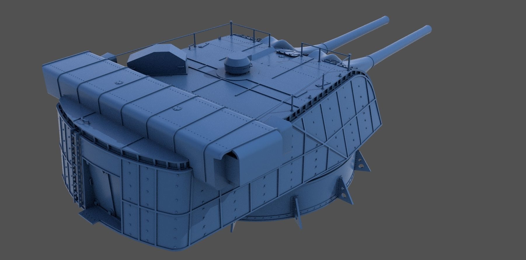 Nendo Shiki 20cm turret E 1932 - Personal license - 1-72 scale 3D print model_3