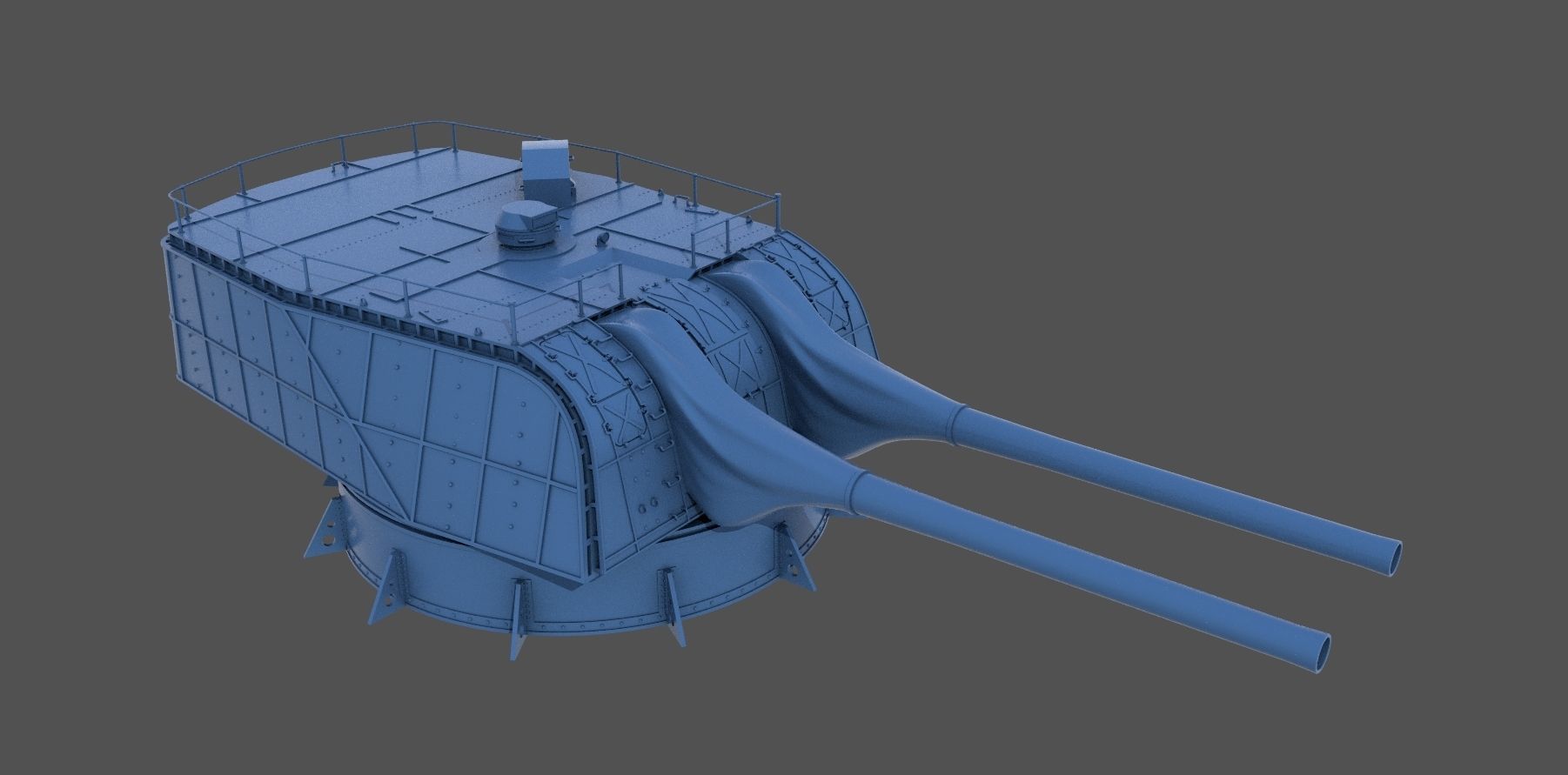 Nendo Shiki 20cm turret E 1932 - Personal license - 1-72 scale 3D print model_5
