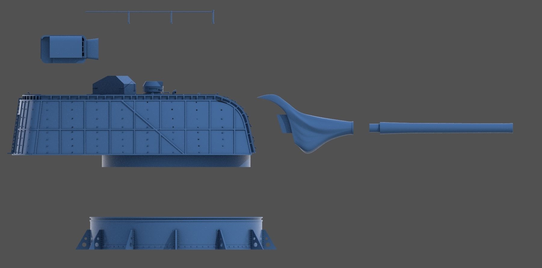 Nendo Shiki 20cm turret E 1932 - Personal license - 1-72 scale 3D print model_11
