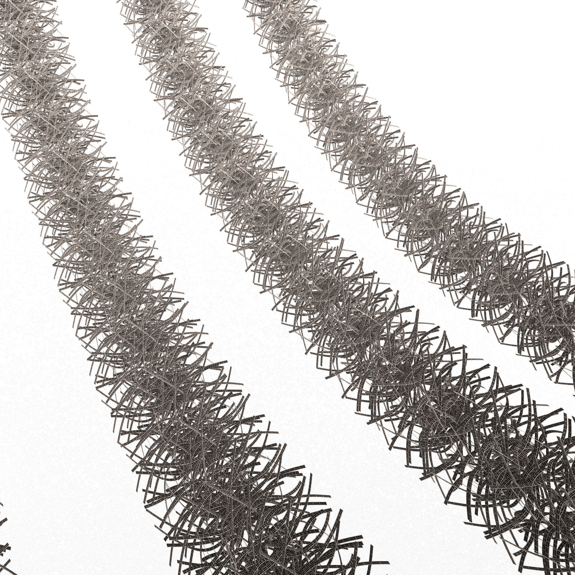 Tinsel orange and chain mail Low-poly 3D model_7