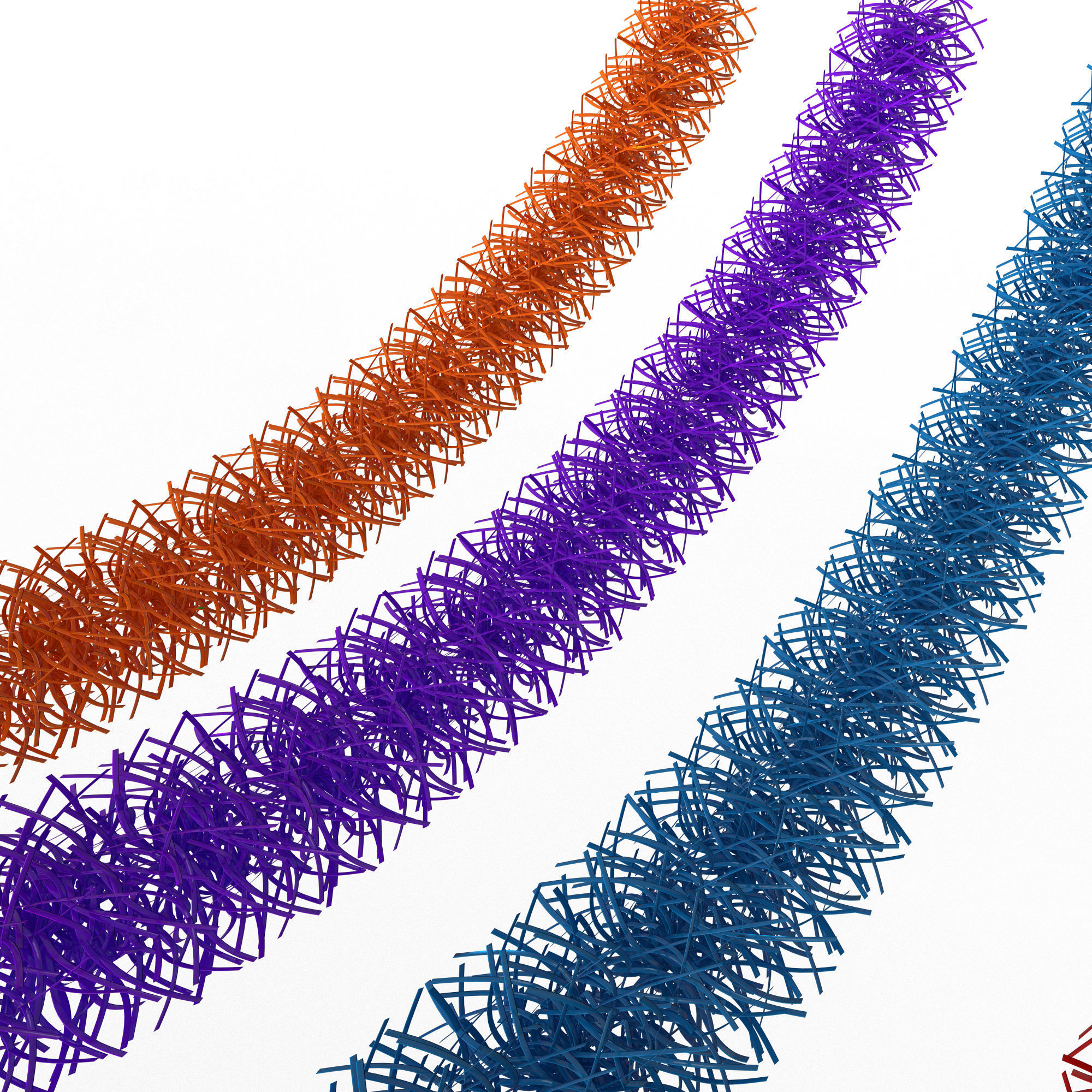 Tinsel orange and chain mail Low-poly 3D model_3