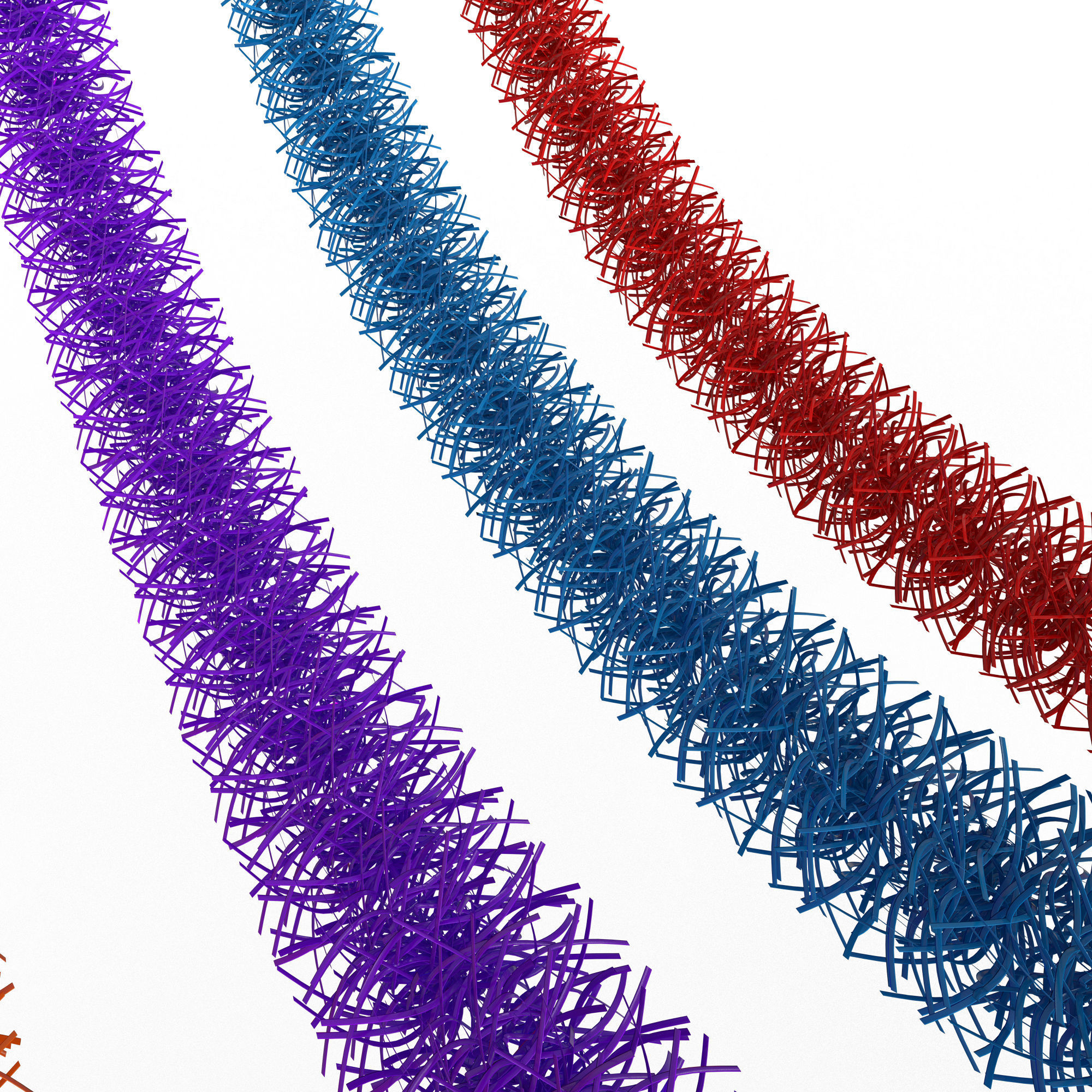 Tinsel orange and chain mail Low-poly 3D model_2