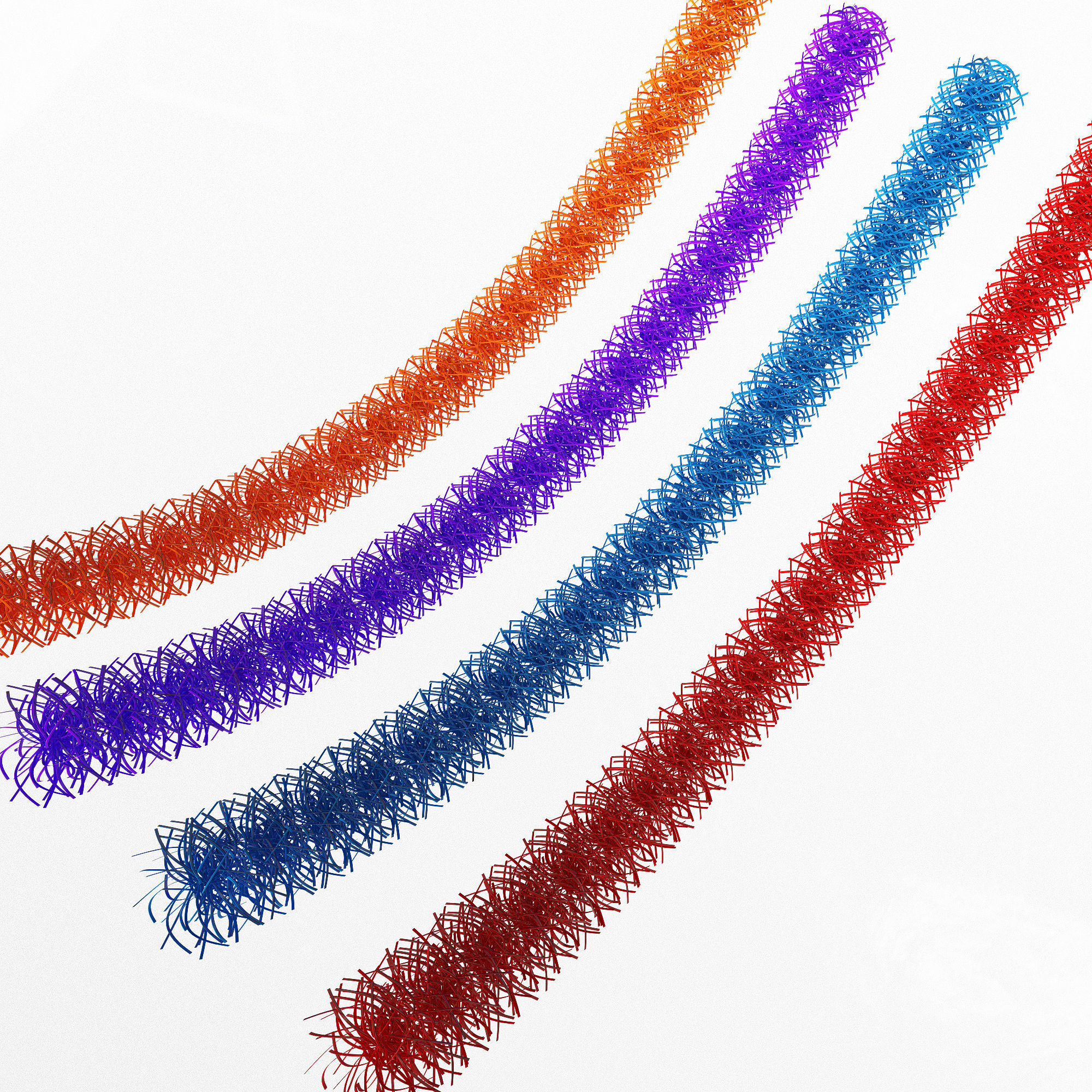 Tinsel orange and chain mail Low-poly 3D model_1