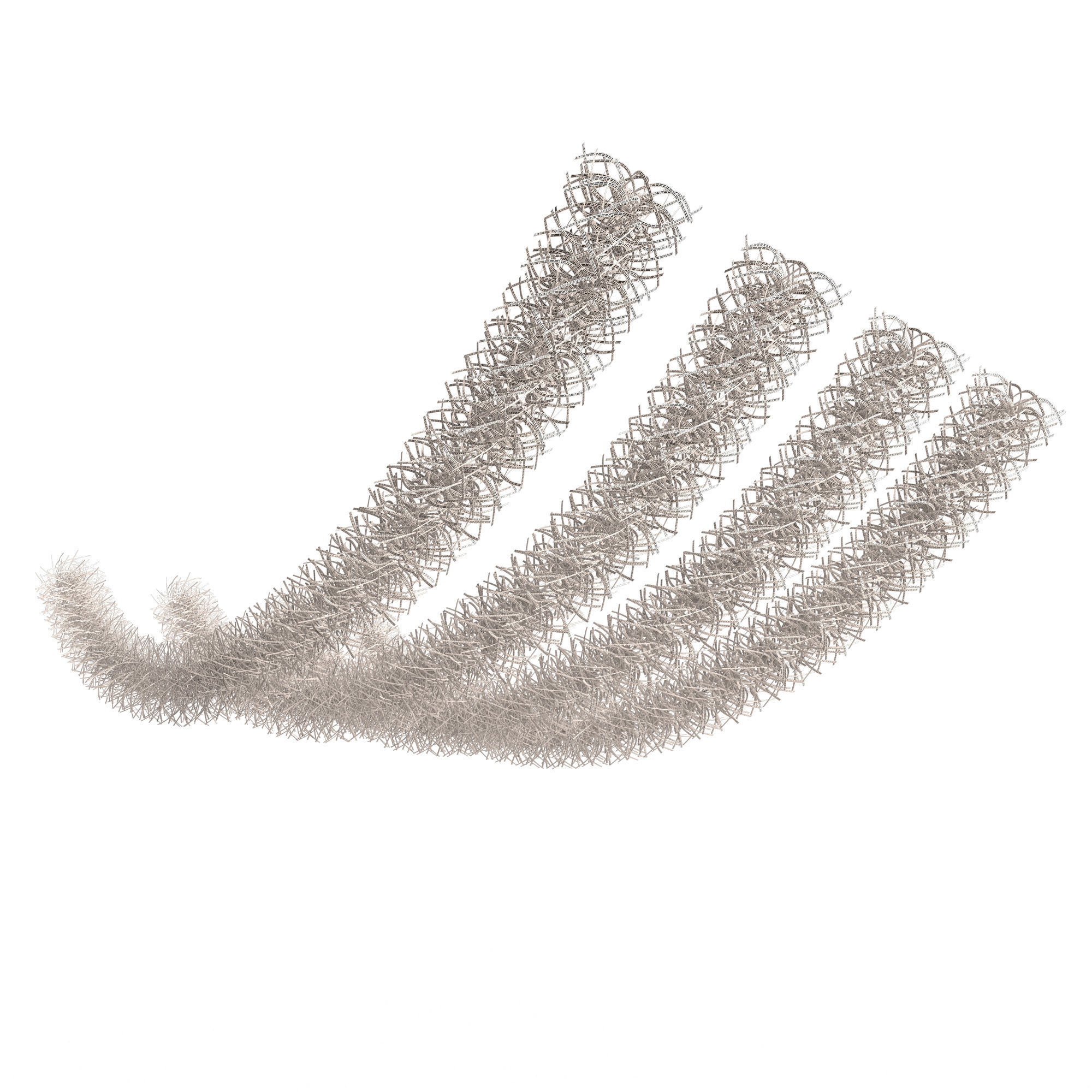 Tinsel orange and chain mail Low-poly 3D model_9