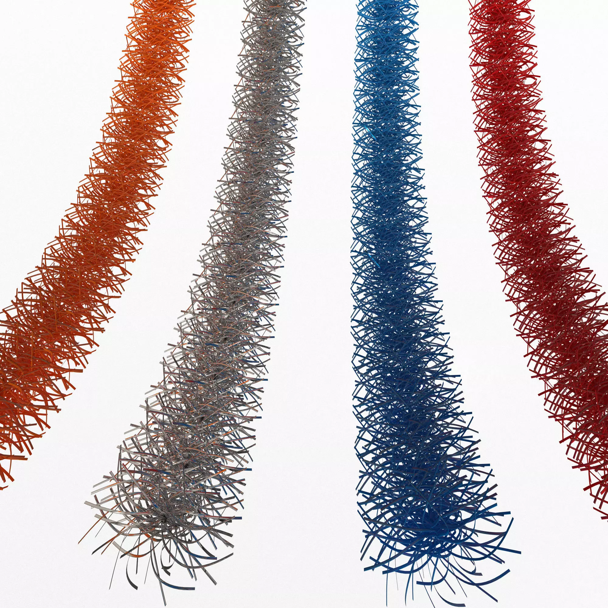 Tinsel orange and chain mail Low-poly 3D model_0