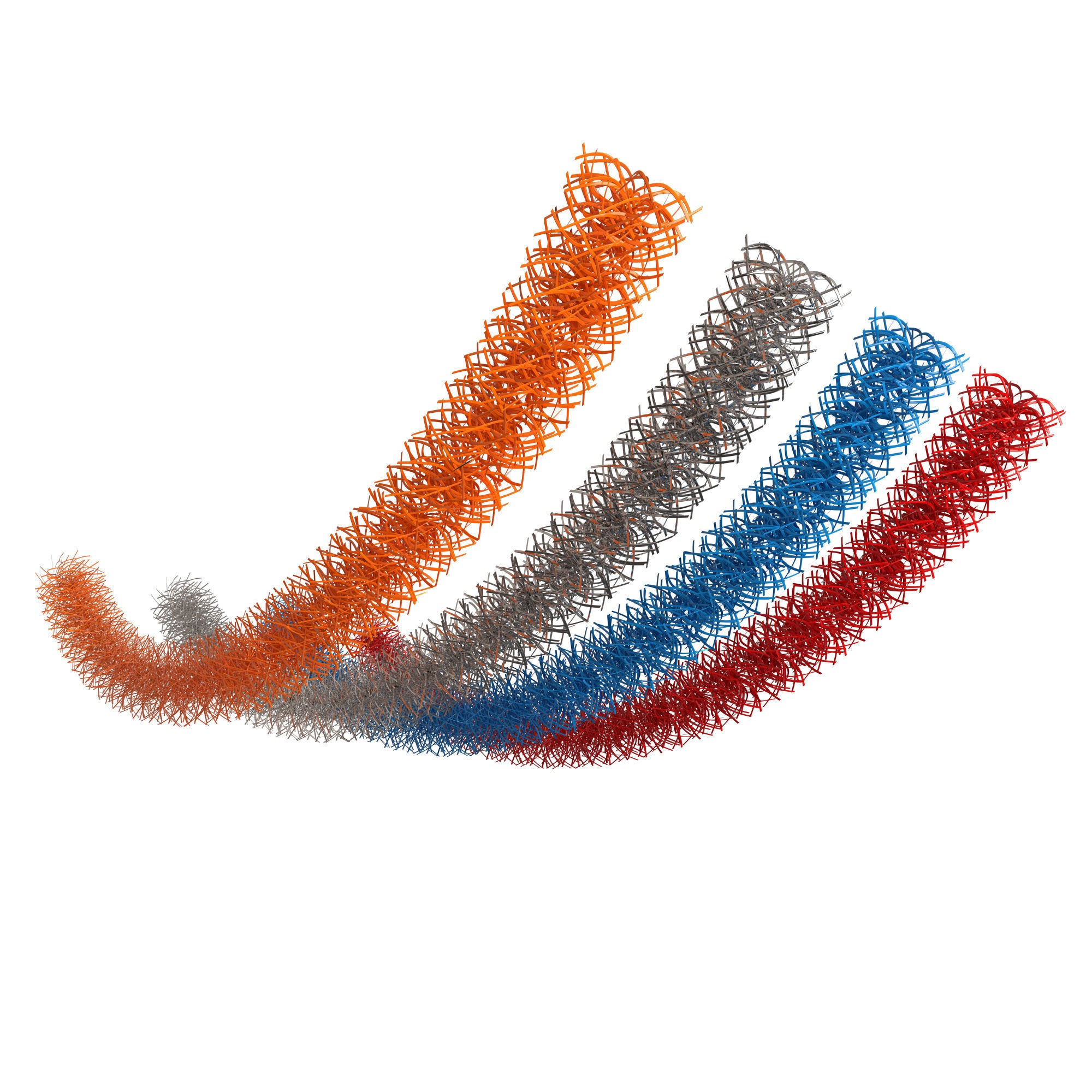 Tinsel orange and chain mail Low-poly 3D model_4