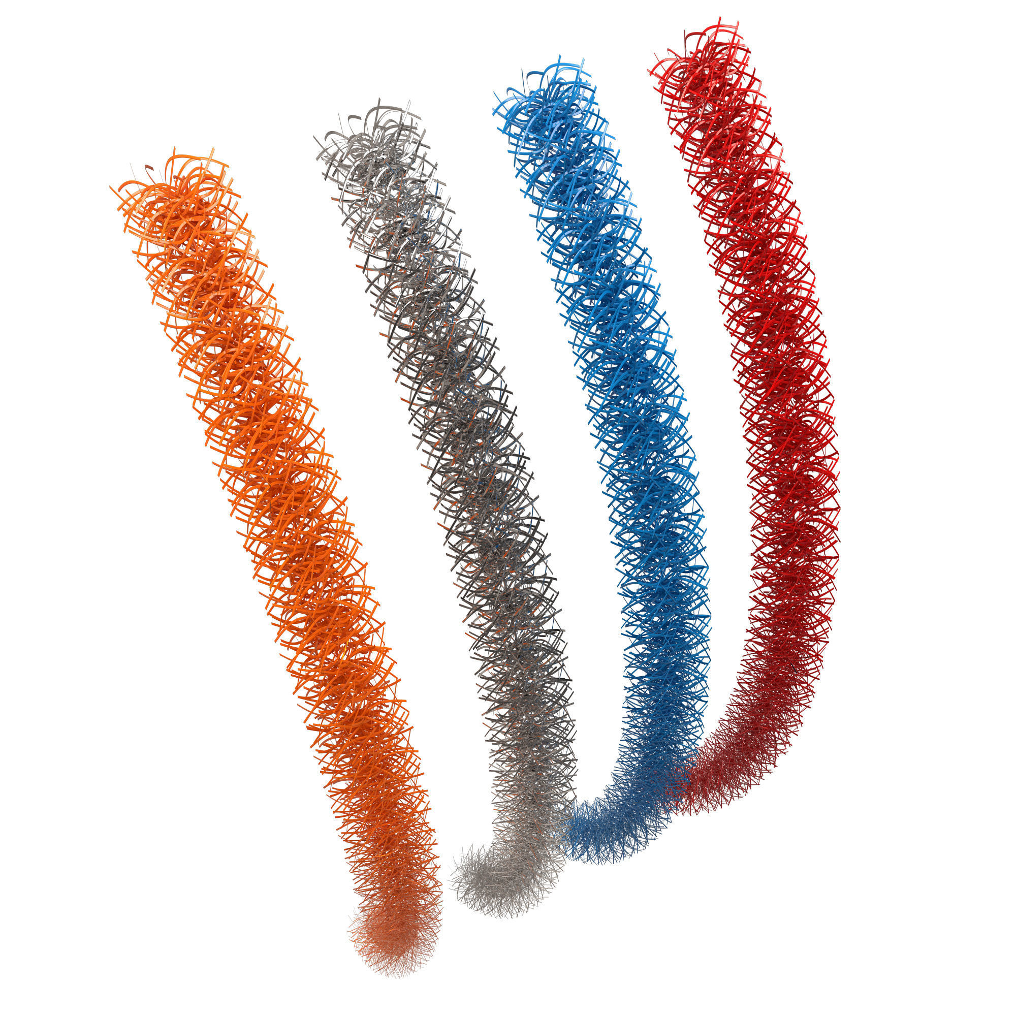 Tinsel orange and chain mail Low-poly 3D model_5