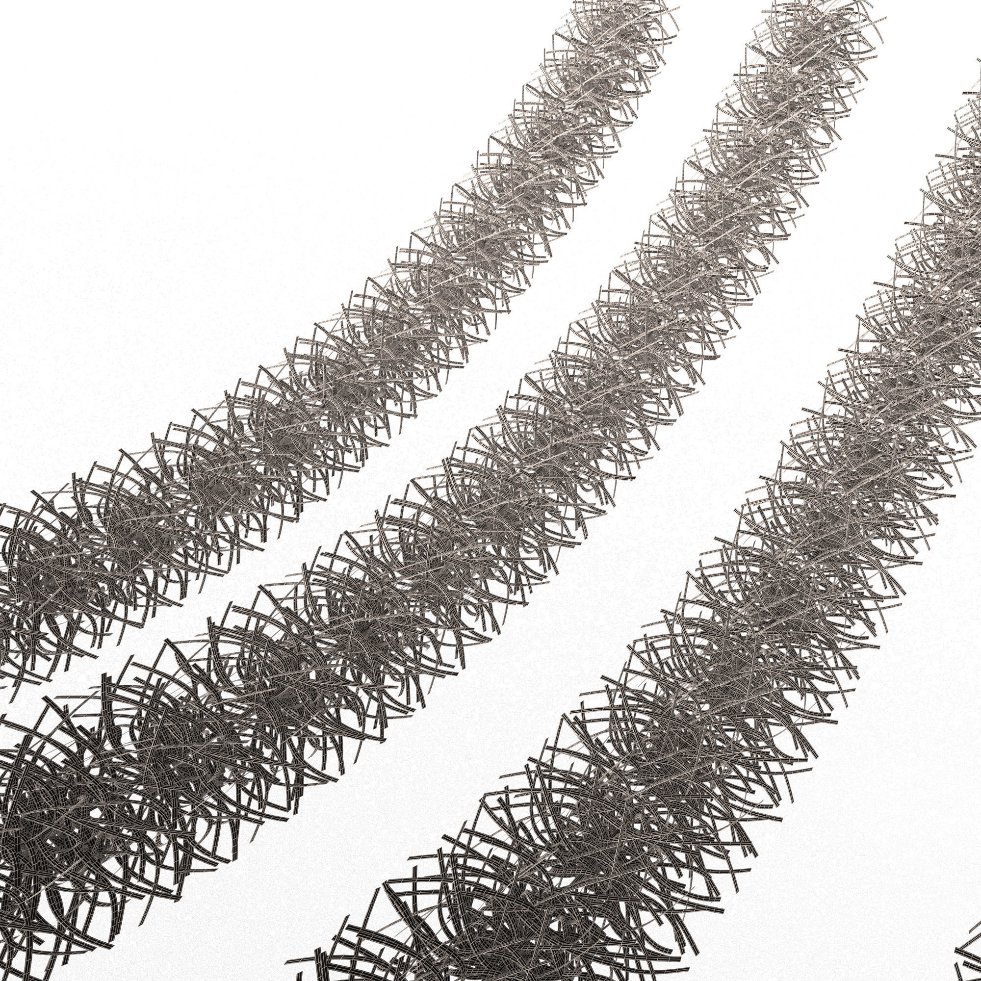 Tinsel orange and chain mail Low-poly 3D model_8