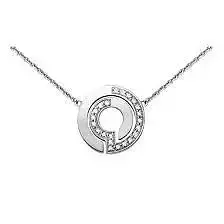 YD252 necklace with circular pendant and diamonds 3D print model