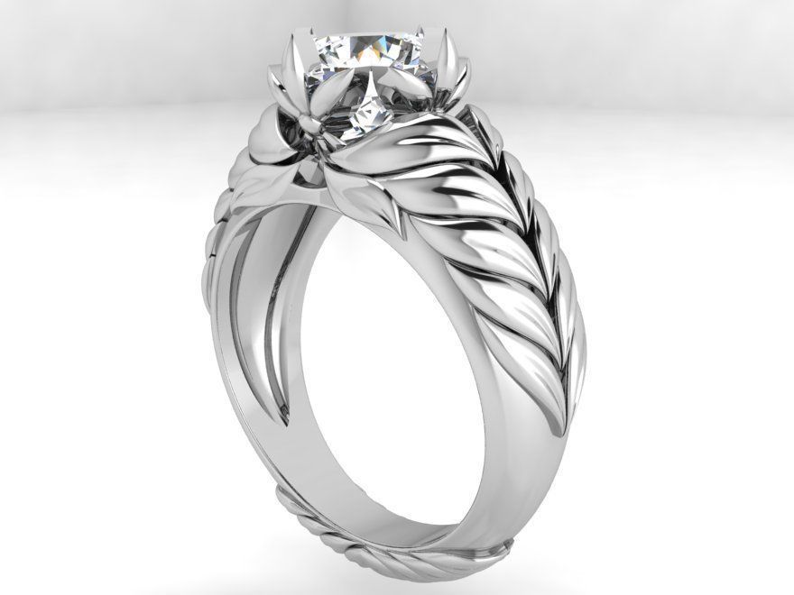 Diamond textured ring 3452 3D print model 3D print model_2