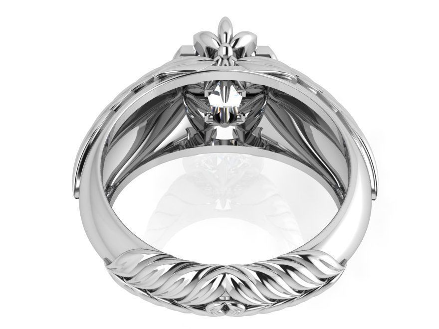 Diamond textured ring 3452 3D print model 3D print model_3