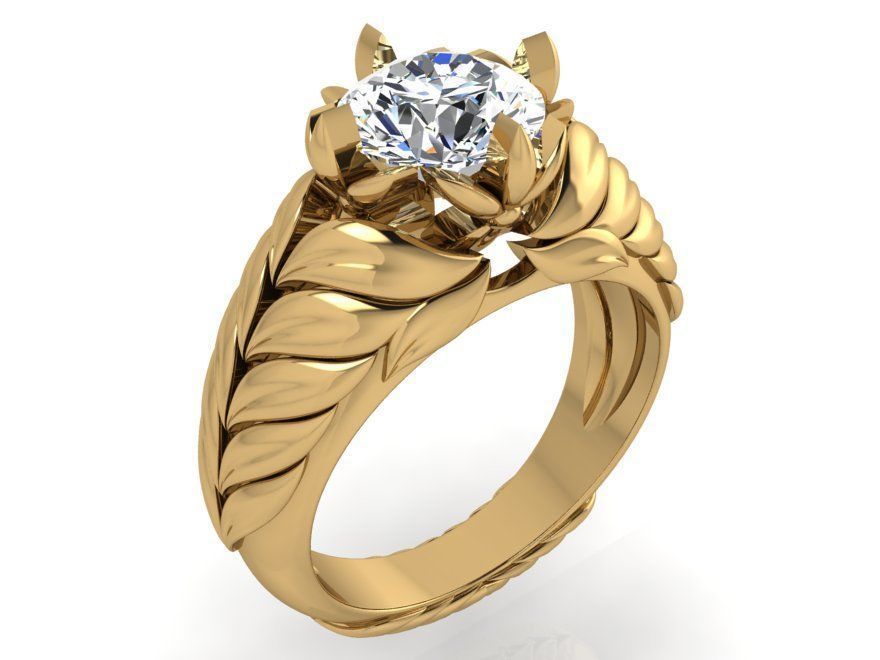 Diamond textured ring 3452 3D print model 3D print model_1