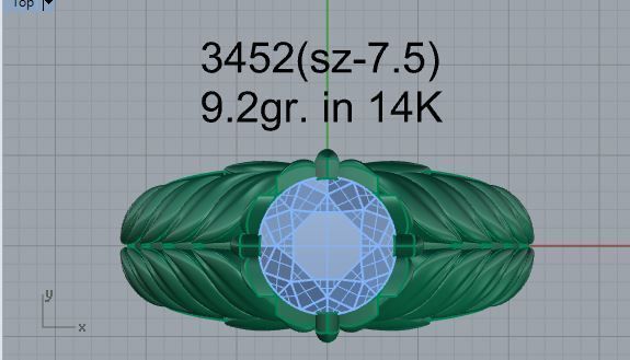 Diamond textured ring 3452 3D print model 3D print model_4