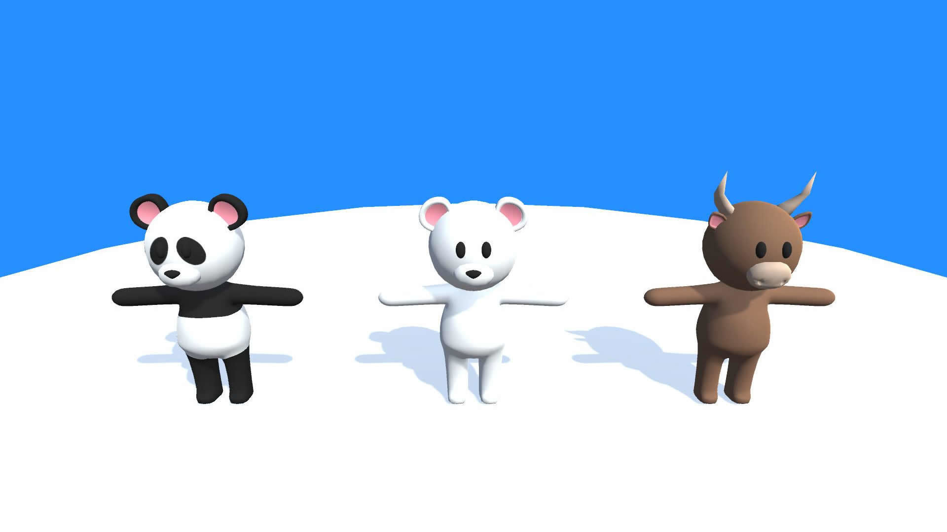 Lowpoly Animal Characters - Cartoon Humanoid Animal Characters Low-poly 3D model_5