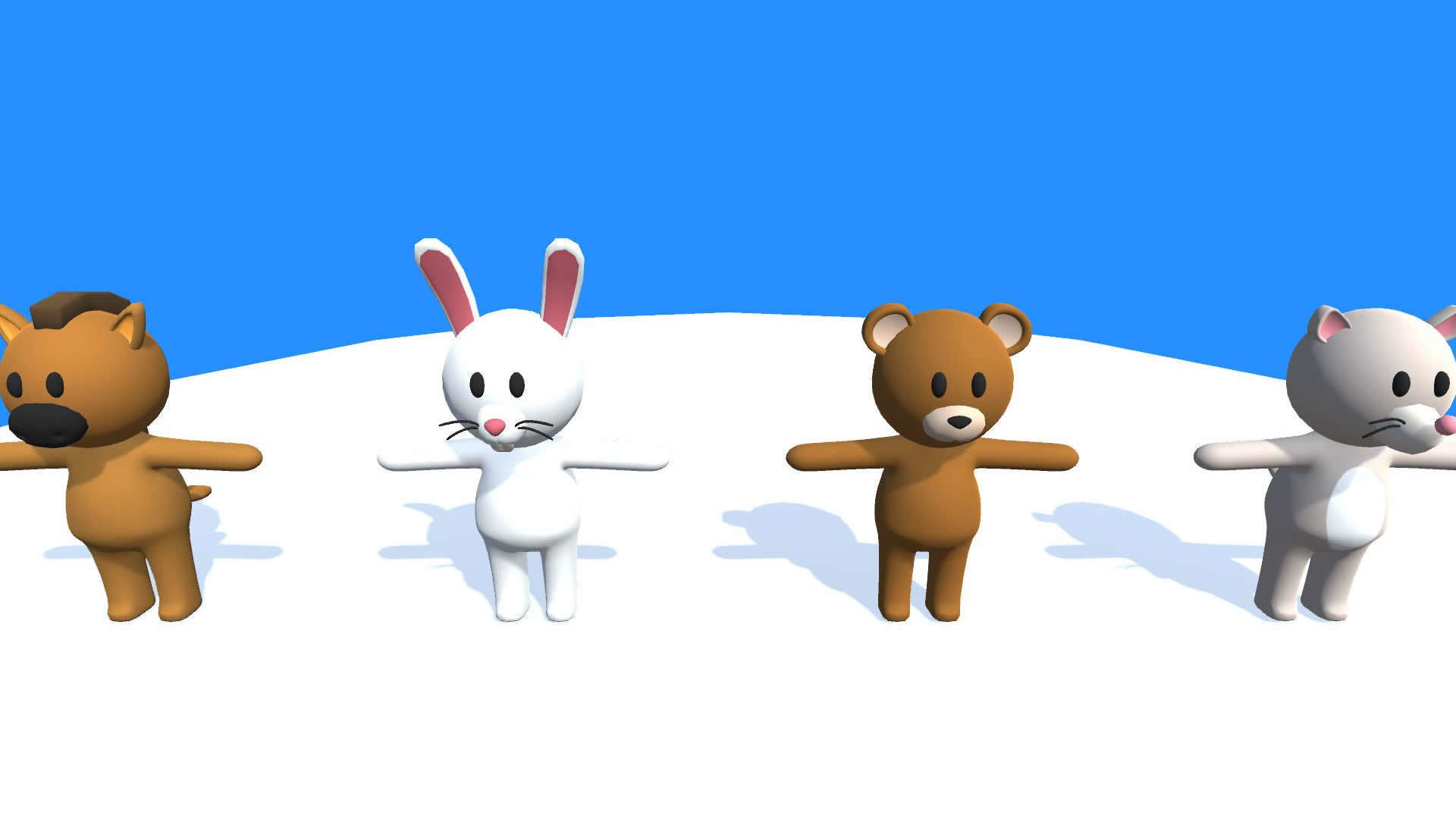 Lowpoly Animal Characters - Cartoon Humanoid Animal Characters Low-poly 3D model_6