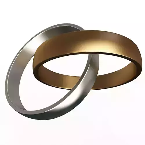 Wedding Rings Low-poly 3D model