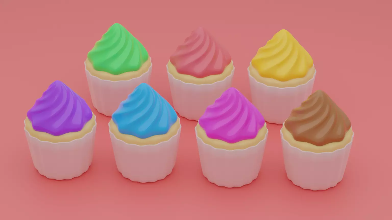 Cupcakes 3d model High Poly cupcake 3D model_0