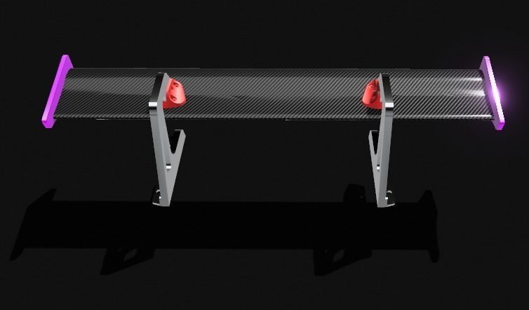 RC CAR DRIFT 1-10 GT REAR WING SPOILER 3D print model_2