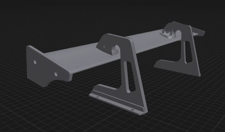 RC CAR DRIFT 1-10 GT REAR WING SPOILER 3D print model_3