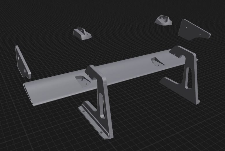 RC CAR DRIFT 1-10 GT REAR WING SPOILER 3D print model_4