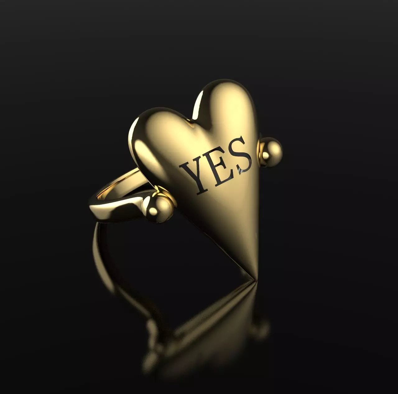 Ring say yes to love 3D print model