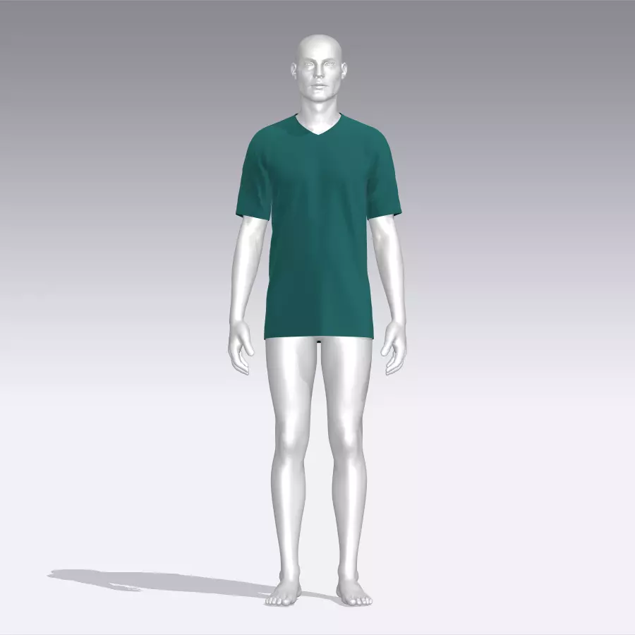 T-shirt mannequin wearing t - shirt Low-poly 3D model_0