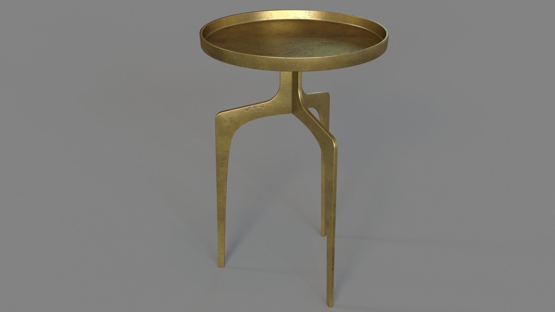 Kenna Accent Table Gold 3D model_2