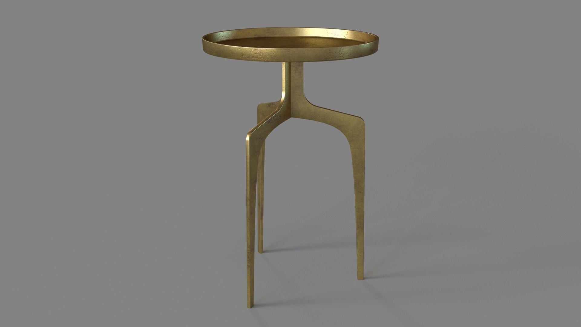Kenna Accent Table Gold 3D model_1