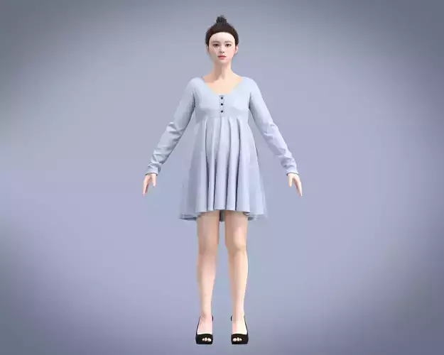 Maternity long sleeve button through Knit tee in light Blue