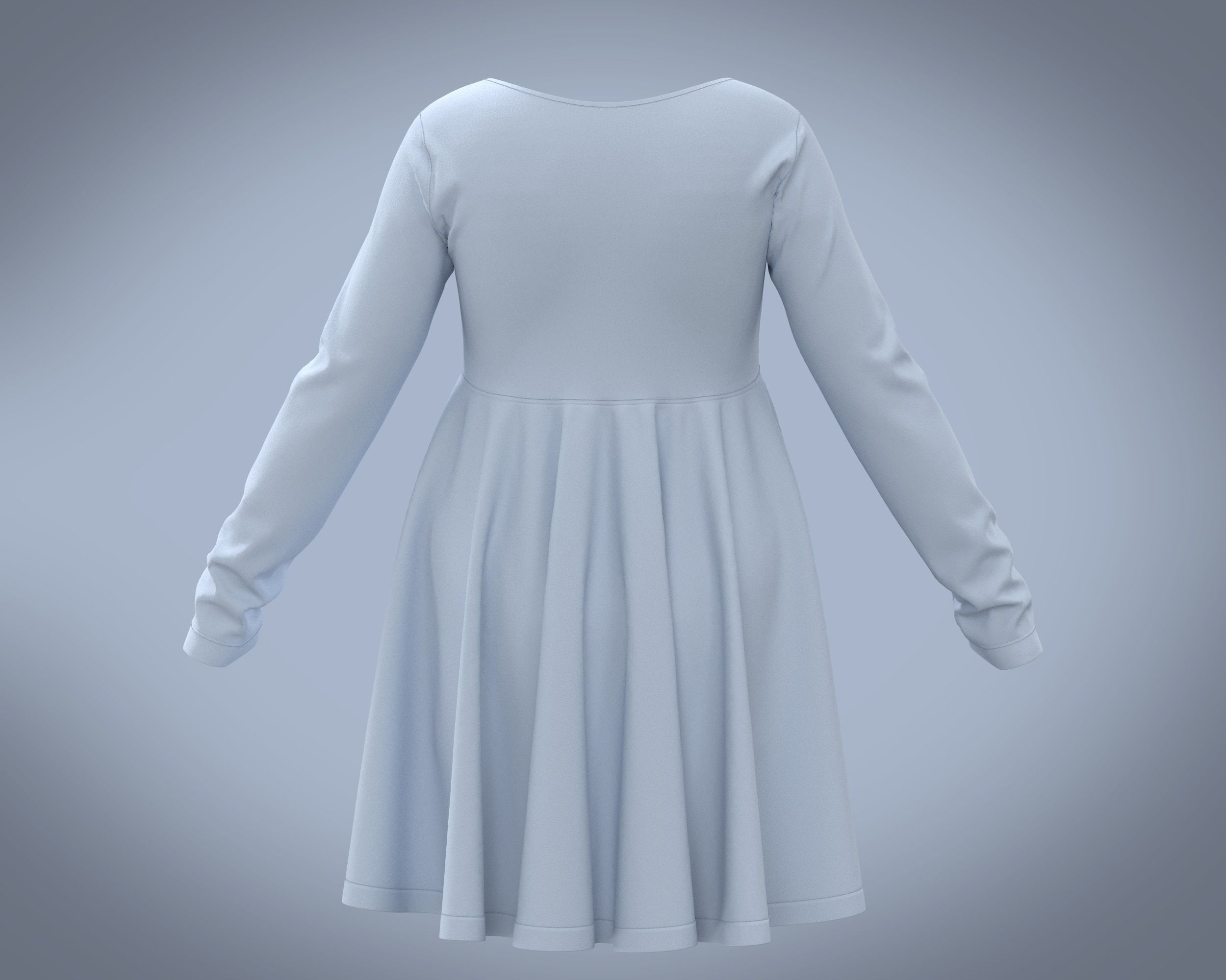 Maternity long sleeve button through Knit tee in light Blue 3D model_8