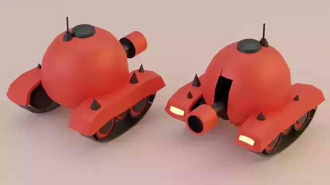 Low Poly Tank 3d Model two toy tanks