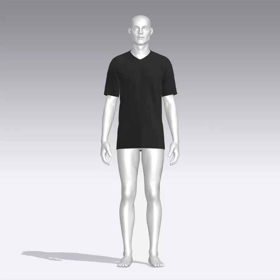 T-shirt mannequin wearing t - shirt Low-poly 3D model_0