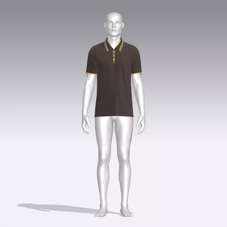 T-shirt mannequin wearing polo shirt Low-poly 3D model_0
