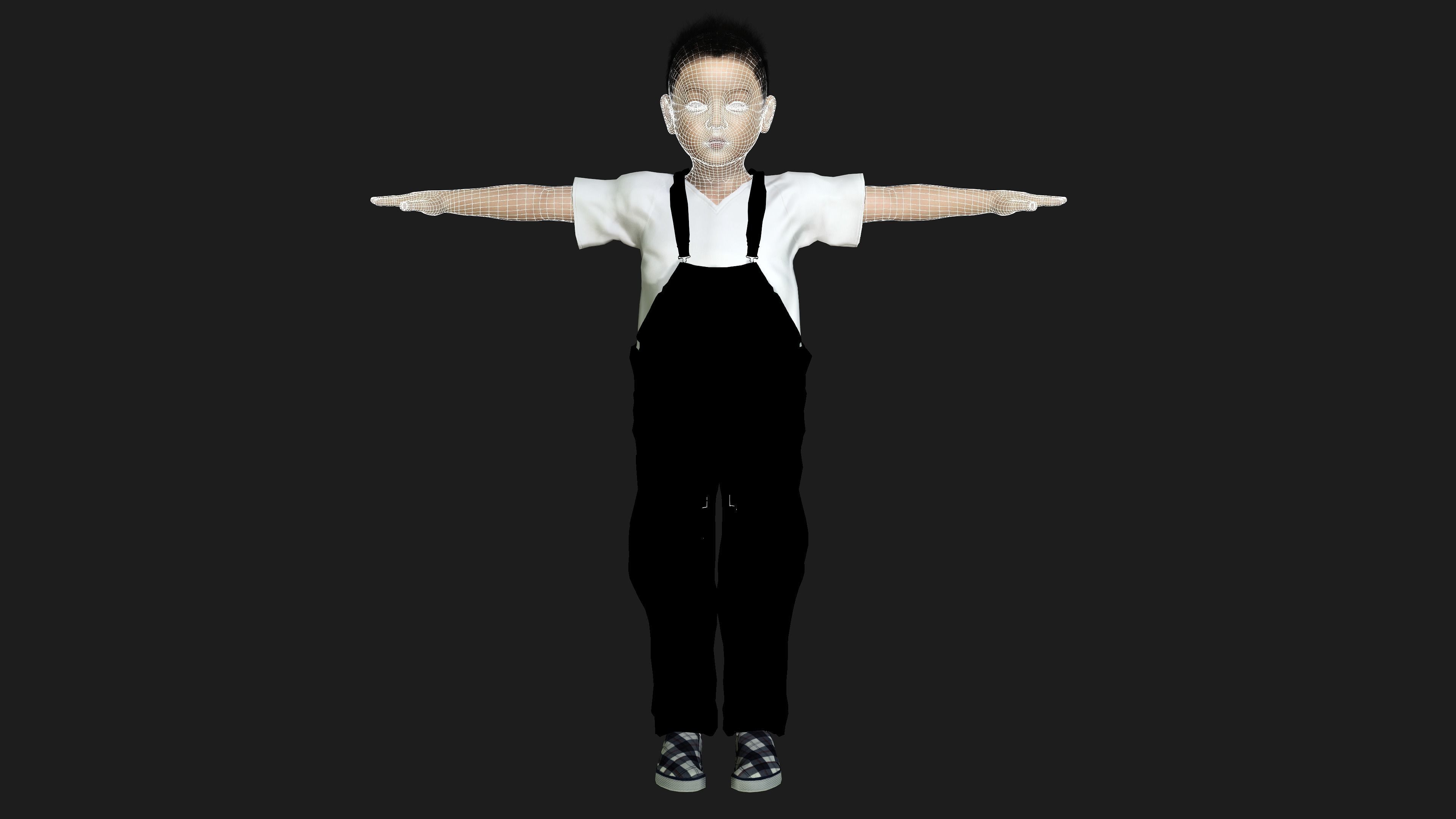 AAA 3D REALISTIC ASIAN LITTLE BOY - HUMAN RIGGED CHARACTER Low-poly 3D model_10