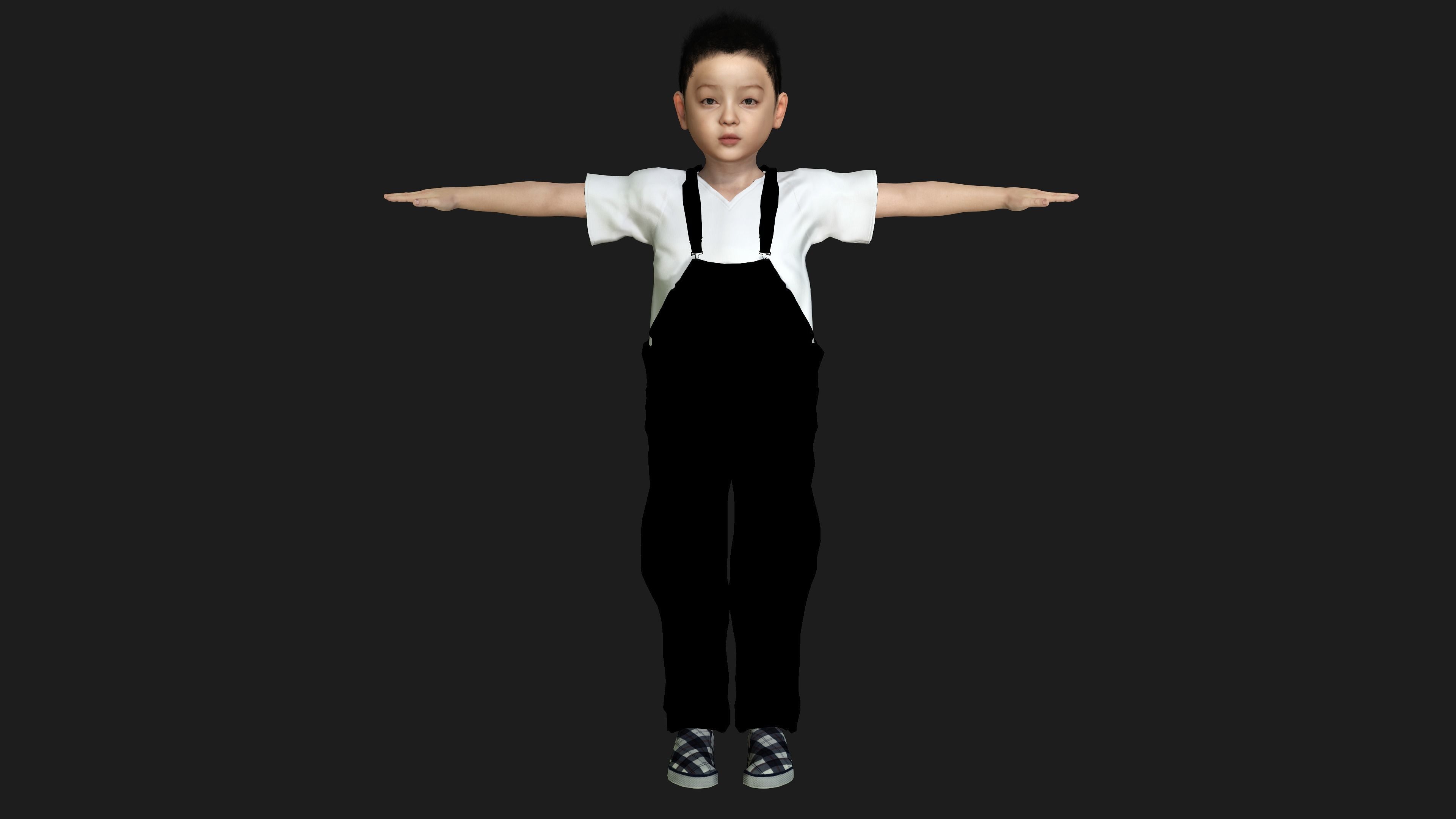 AAA 3D REALISTIC ASIAN LITTLE BOY - HUMAN RIGGED CHARACTER Low-poly 3D model_7
