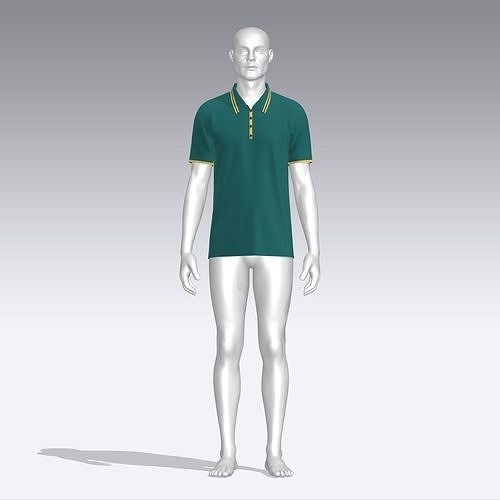 T-shirt mannequin wearing polo shirt Low-poly 3D model