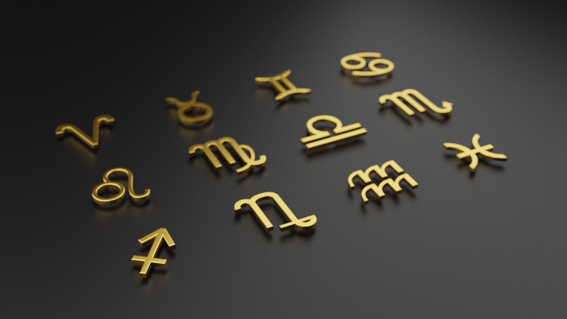 Zodiac Signs 3D Low-poly 3D model_3