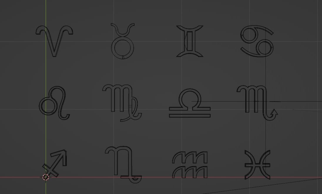 Zodiac Signs 3D Low-poly 3D model_2