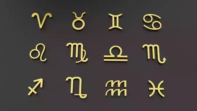 Zodiac Signs 3D Low-poly 3D model