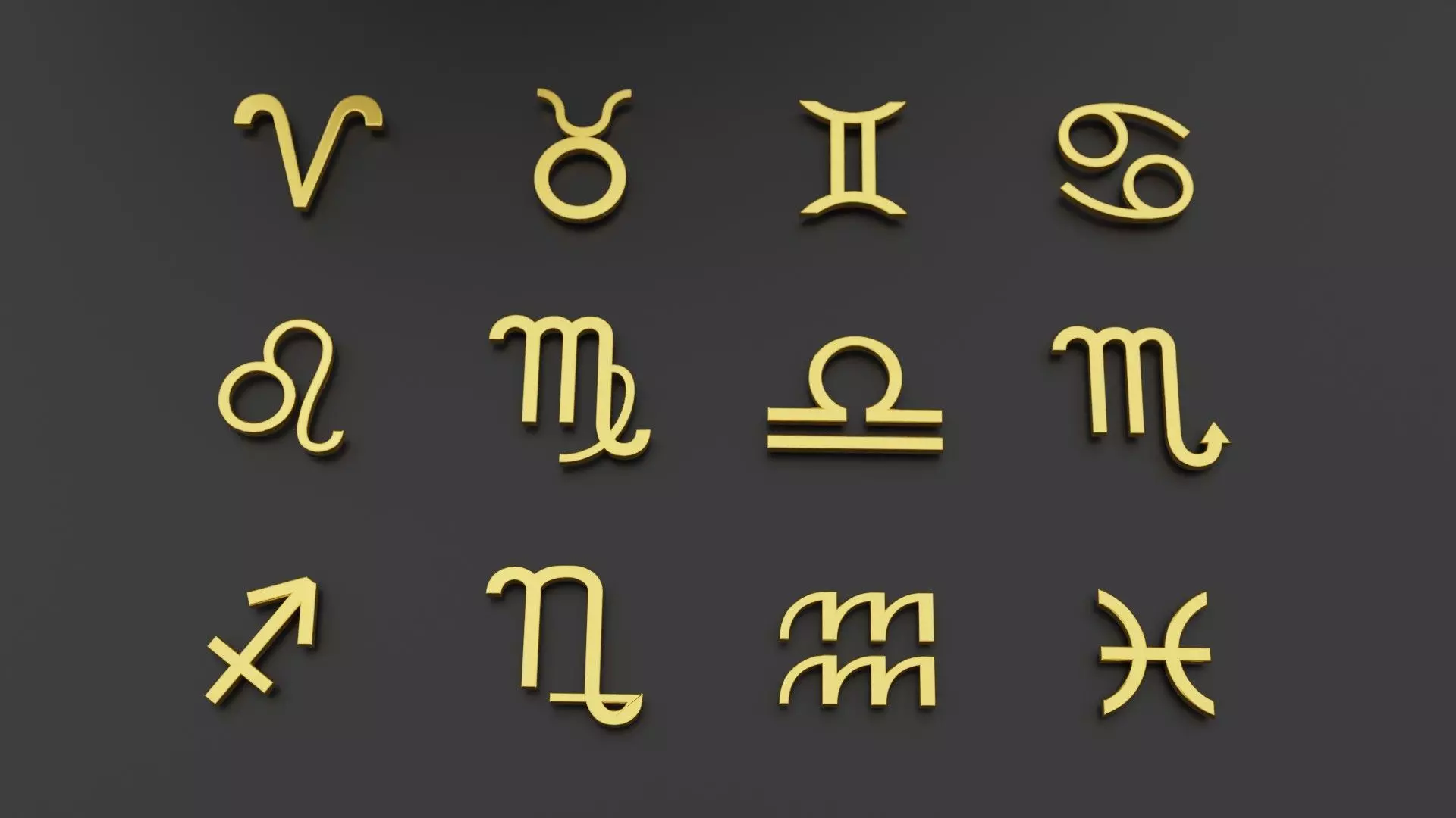 Zodiac Signs 3D Low-poly 3D model_0