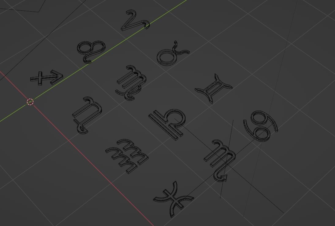 Zodiac Signs 3D Low-poly 3D model_4