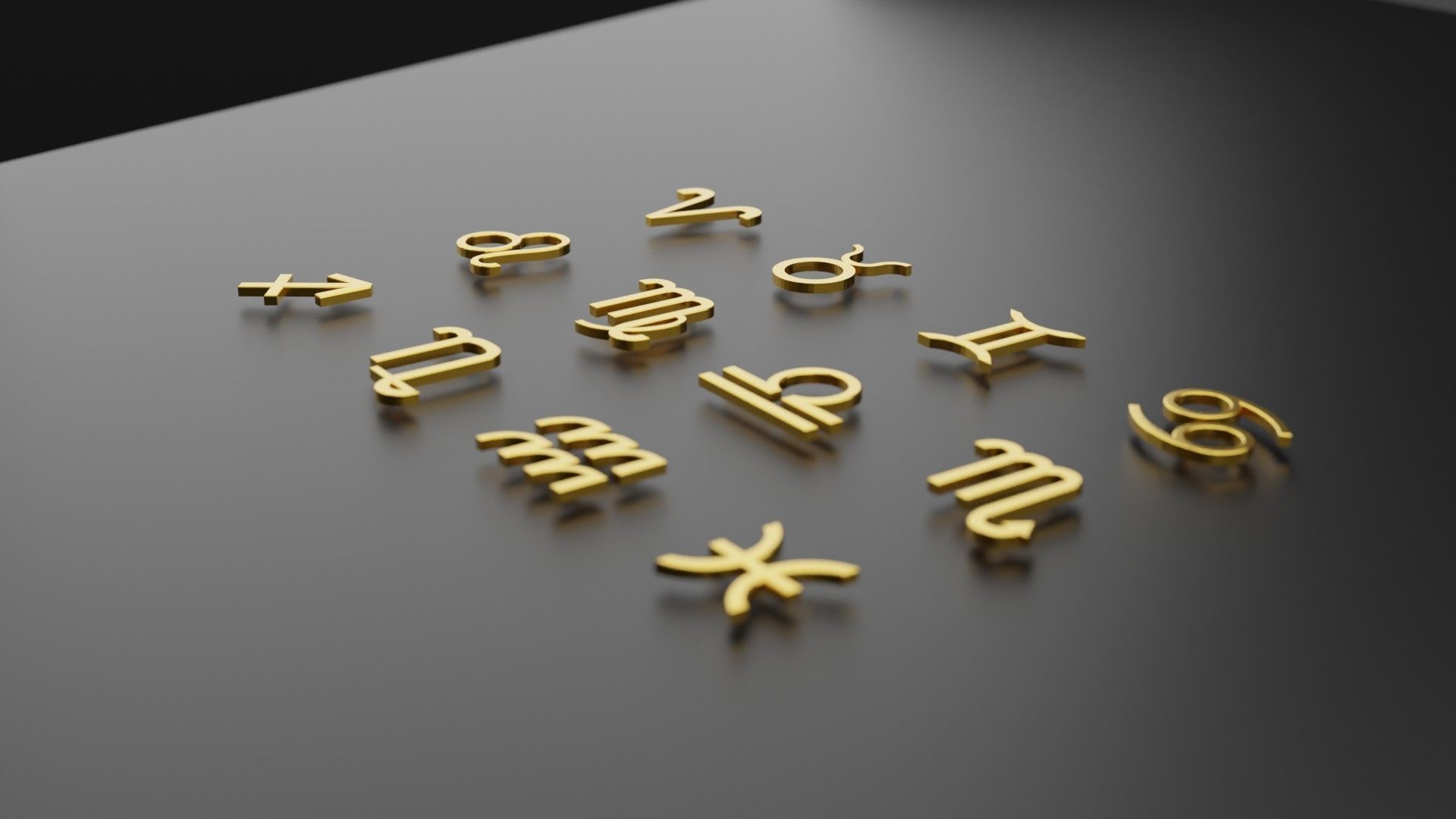 Zodiac Signs 3D Low-poly 3D model_5