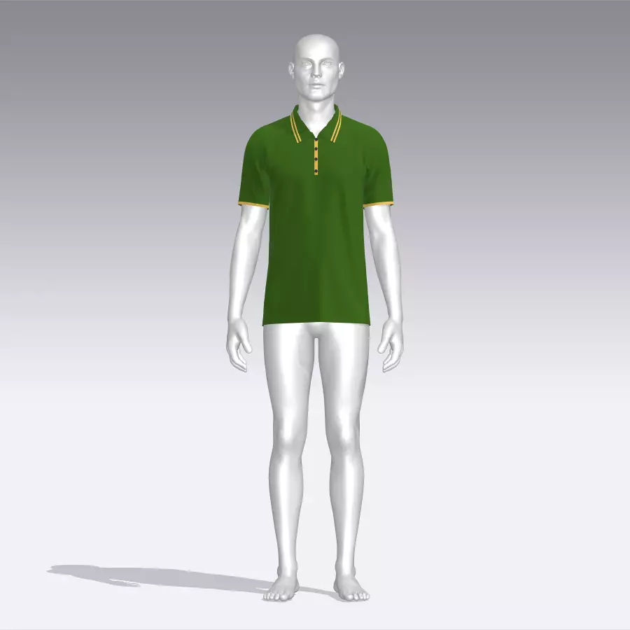 T-shirt mannequin wearing polo shirt Low-poly 3D model_0