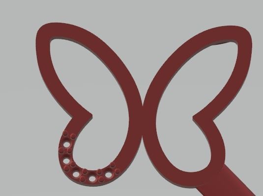 YD254 butterfly with handle 3D print model_2