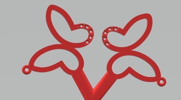 YD254 butterfly with handle 3D print model_1