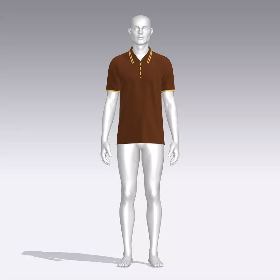 T-shirt mannequin wearing polo shirt Low-poly 3D model_0
