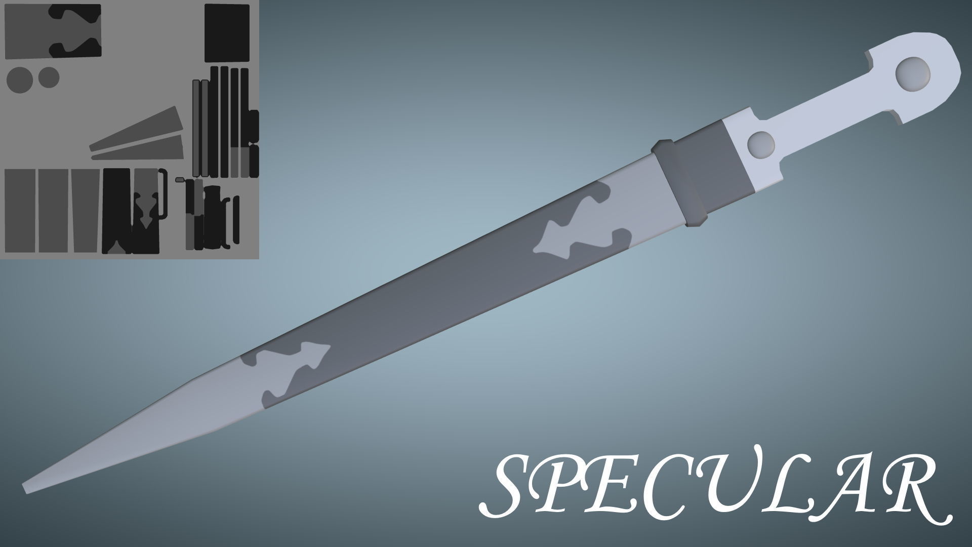 Unique Caucasian dagger Qama or Cossack dagger Low-poly 3D model_13