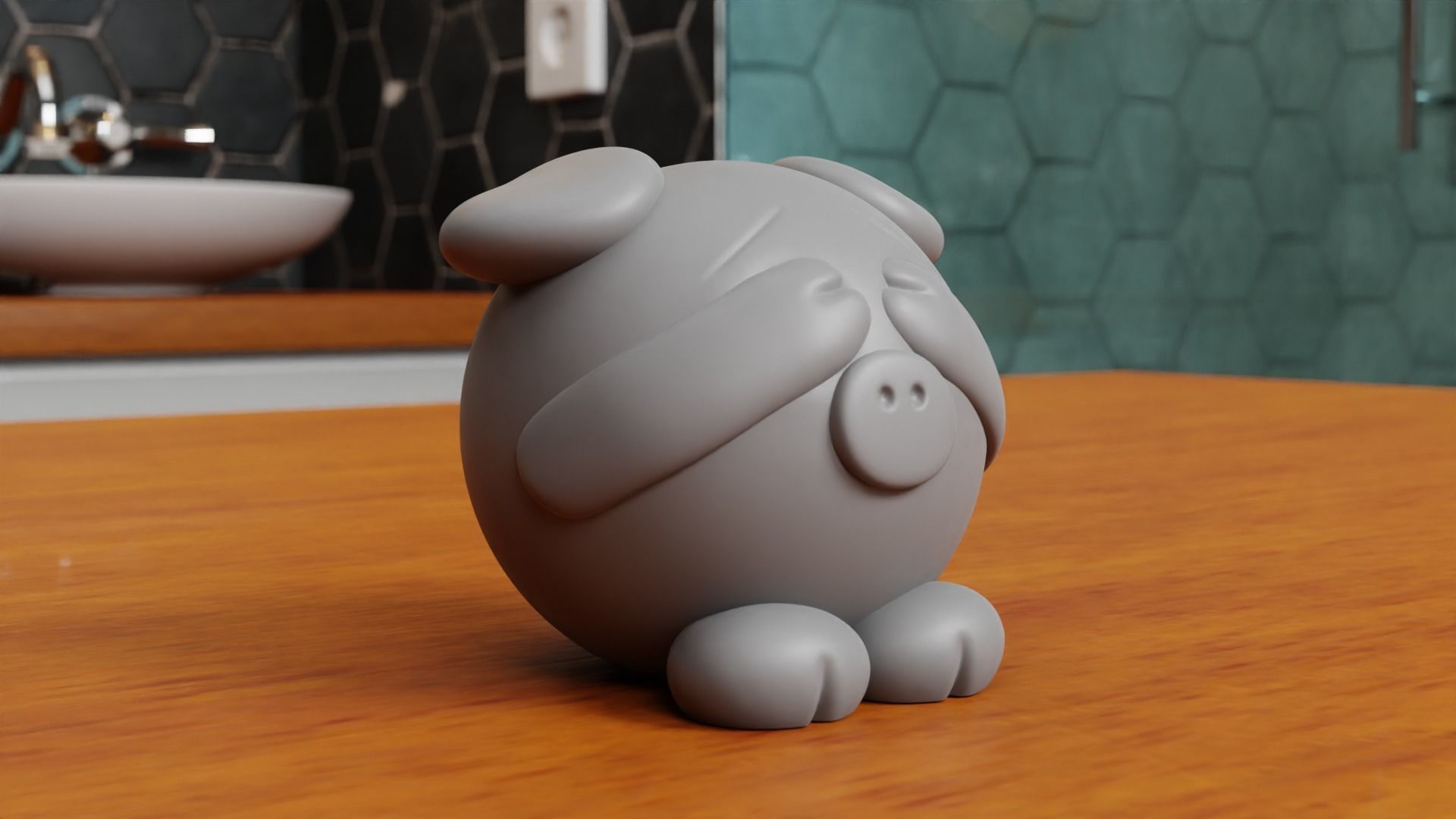Piggy pig 3D print model_5