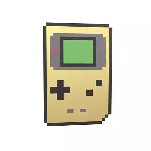 Pixel Gameboy v1 008 Low-poly 3D model