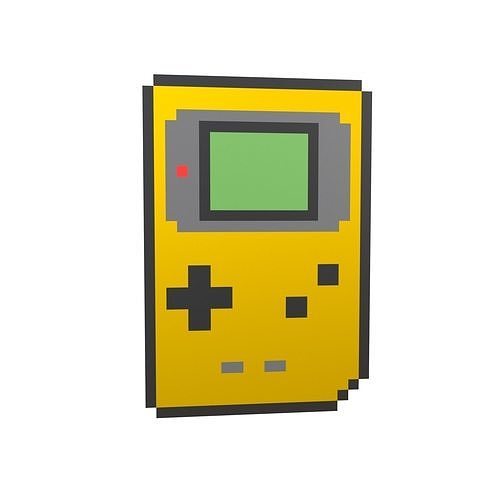 Pixel Gameboy v1 010 Low-poly 3D model